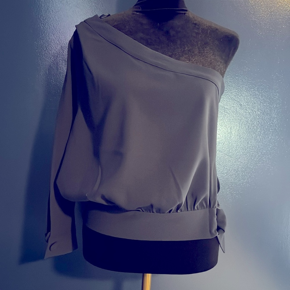 One sleeve off the shoulder Navy Blue